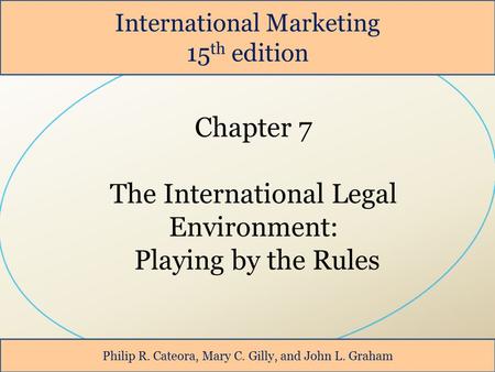 The International Legal Environment: Playing by the Rules