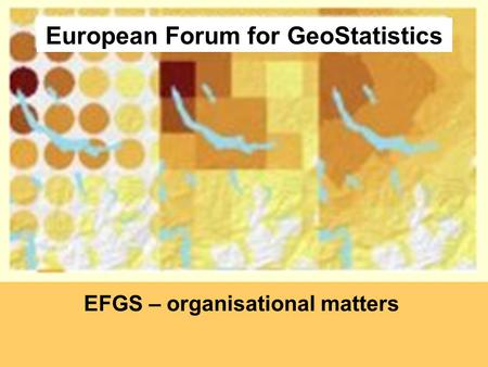 European Forum for GeoStatistics EFGS – organisational matters.