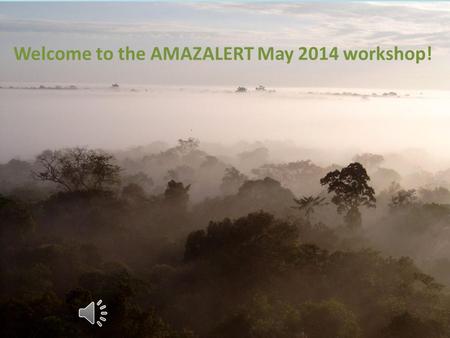 Welcome to the AMAZALERT May 2014 workshop! a.Reduced uncertainty / higher accuracy in predictions of possible Amazon dieback b.Link policies, scenarios,