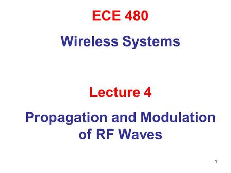 Propagation and Modulation of RF Waves