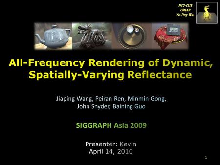 All-Frequency Rendering of Dynamic, Spatially-Varying Reflectance