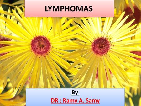 LYMPHOMAS By DR : Ramy A. Samy.