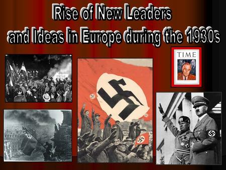 and Ideas in Europe during the 1930s