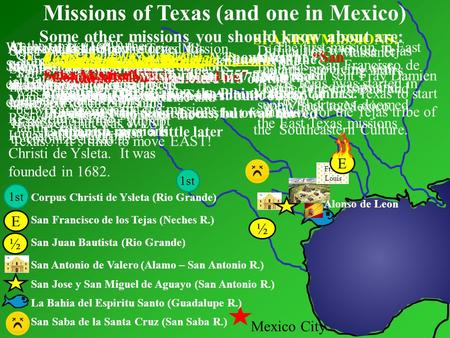 Missions of Texas (and one in Mexico)