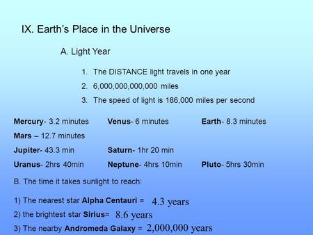 IX. Earth’s Place in the Universe