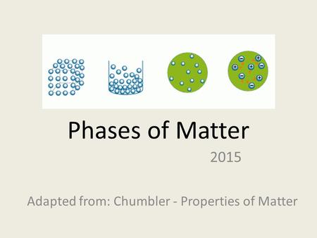 2015 Adapted from: Chumbler - Properties of Matter