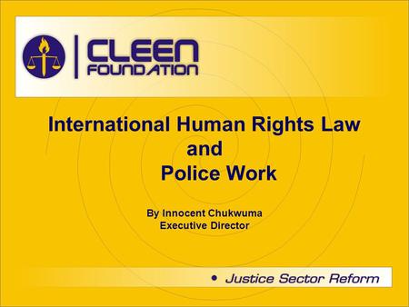 International Human Rights Law and Police Work