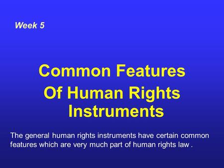Of Human Rights Instruments