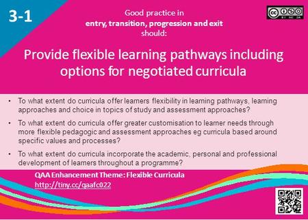 To what extent do curricula offer learners flexibility in learning pathways, learning approaches and choice in topics of study and assessment approaches?