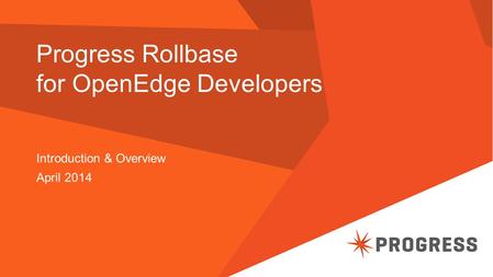 Progress Rollbase for OpenEdge Developers Introduction & Overview April 2014.
