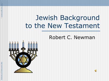 Jewish Background to the New Testament