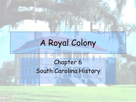 Chapter 6 South Carolina History