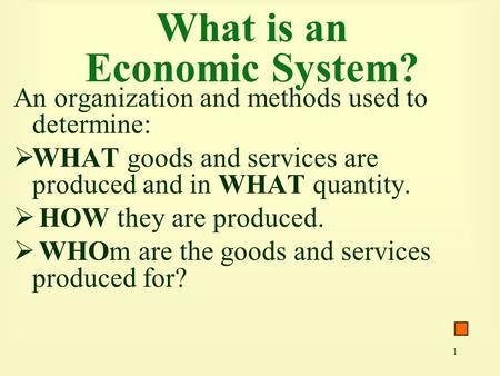 What is an Economic System?