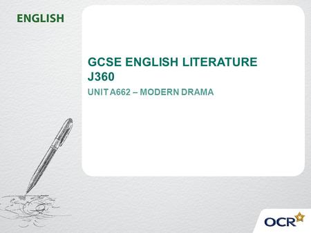 GCSE ENGLISH LITERATURE J360