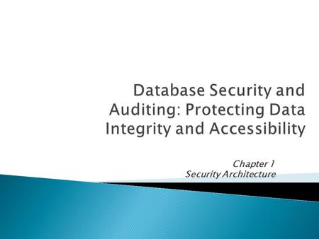Chapter 1 Security Architecture