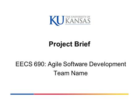 Project Brief EECS 690: Agile Software Development Team Name.