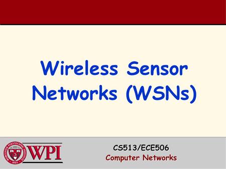 Wireless Sensor Networks (WSNs)