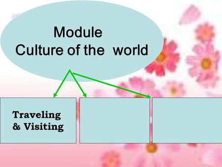 Module Culture of the world Traveling & Visiting.