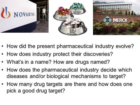 How did the present pharmaceutical industry evolve? How does industry protect their discoveries? What’s in a name? How are drugs named? How does the pharmaceutical.