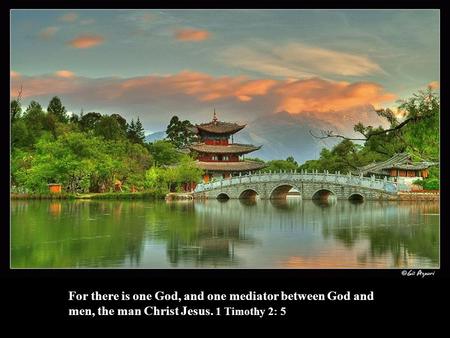 For there is one God, and one mediator between God and men, the man Christ Jesus. 1 Timothy 2: 5.