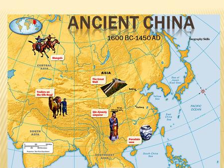 1600 BC-1450 AD.  People began to settle in China near the Chang Jiang Valley as early as 7000BC.  The huge Chang Jiang River was a great commodity.
