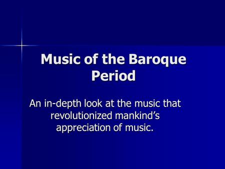 Music of the Baroque Period