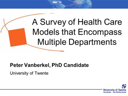 A Survey of Health Care Models that Encompass Multiple Departments