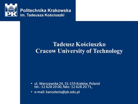 Tadeusz Kościuszko Cracow University of Technology