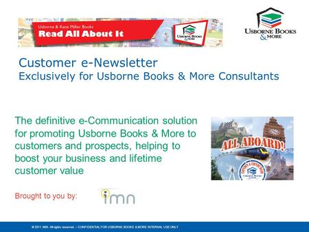 Customer e-Newsletter Exclusively for Usborne Books & More Consultants