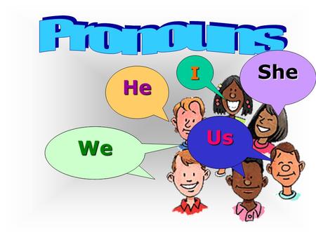 WeWe Us He I She Pronouns A pronoun is a word used instead of a noun or another pronoun.