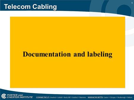 1 Telecom Cabling Documentation and labeling. 2 Telecom Cabling Documentation remains a major stumbling block for most networks. Many end-users inherit.
