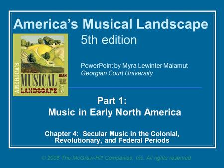 Music in Early North America