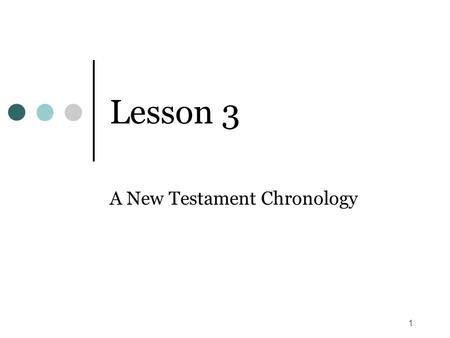 A New Testament Chronology