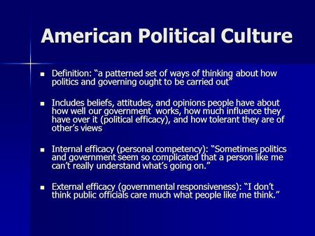 Essay on american political culture