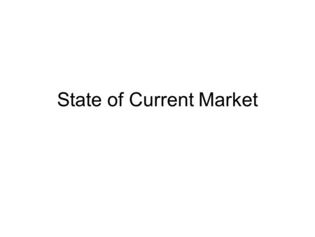 State of Current Market. Current Rally – Problem Ridden Market Tops Analysis Extremely Negative Narrow Participation Where is the volume? Low Volume and.