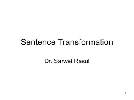 Sentence Transformation