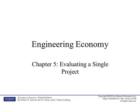 Chapter 5: Evaluating a Single Project