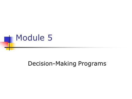 Decision-Making Programs