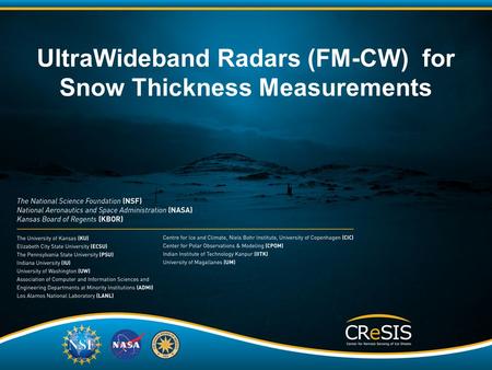 UltraWideband Radars (FM-CW) for Snow Thickness Measurements.