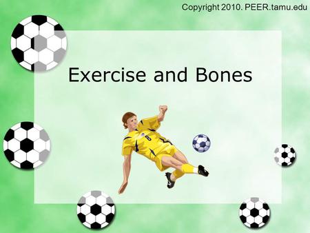 Exercise and Bones Copyright 2010. PEER.tamu.edu.