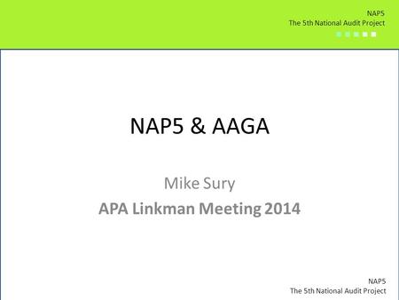 Mike Sury APA Linkman Meeting 2014