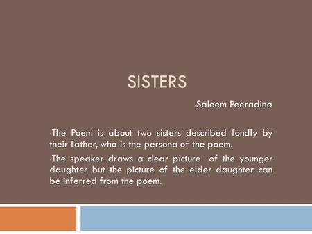 SISTERS Saleem Peeradina