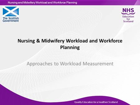 Nursing & Midwifery Workload and Workforce Planning