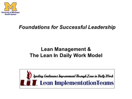 Lean Management & The Lean In Daily Work Model