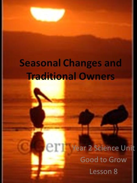 Seasonal Changes and Traditional Owners Year 2 Science Unit Good to Grow Lesson 8.