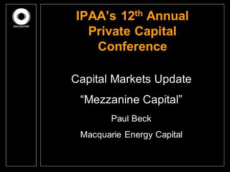 IPAA’s 12th Annual Private Capital Conference
