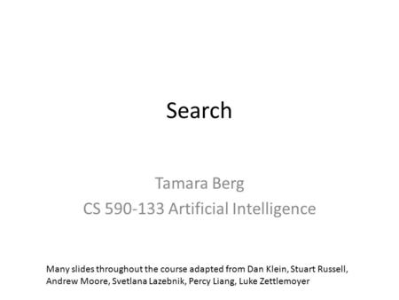 Tamara Berg CS Artificial Intelligence