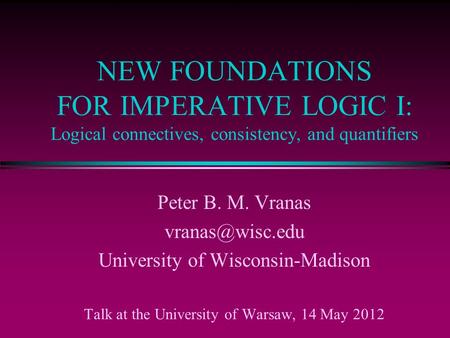 Peter B. M. Vranas  University of Wisconsin-Madison