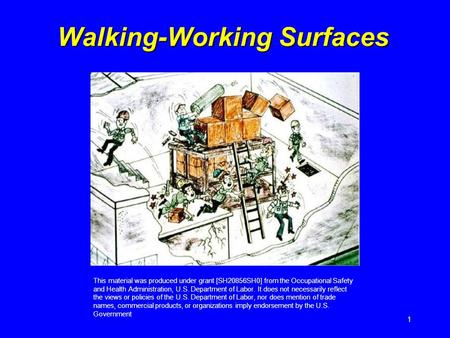1 Walking-Working Surfaces This material was produced under grant [SH20856SH0] from the Occupational Safety and Health Administration, U.S. Department.