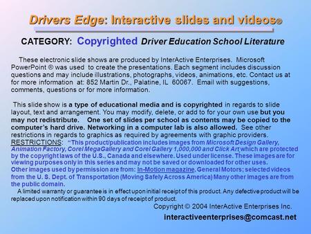 Drivers Edge: Interactive slides and videos®